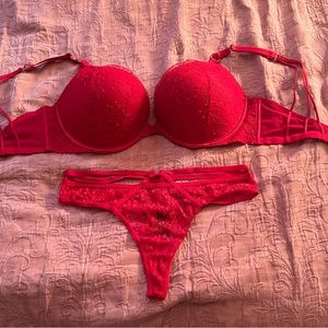 Victoria Secret’s Red Bra & Panty Set